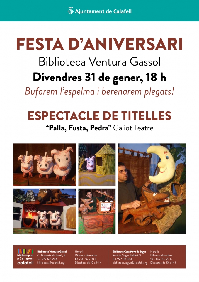 1r aniversari de la nova biblioteca de Calafell