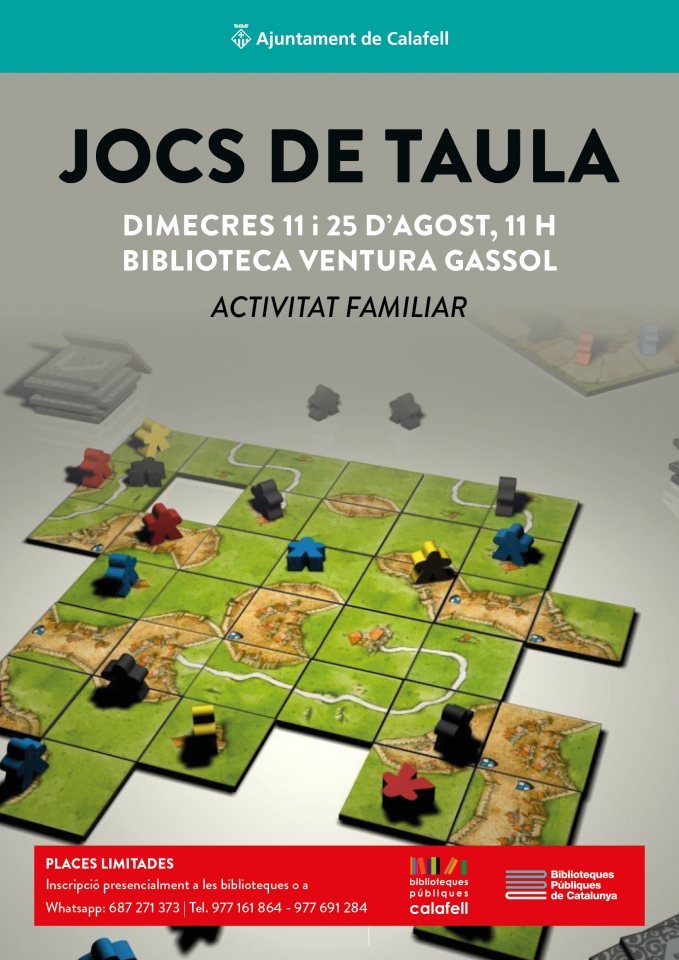 Cartell amb foto d'un joc de taula