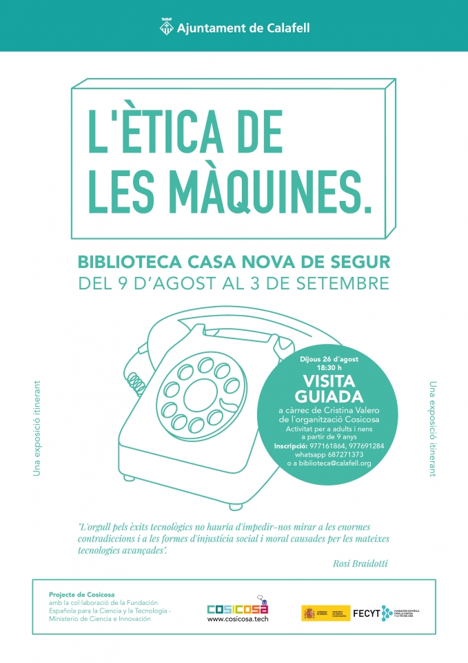 "L'ètica de les màquines", cartell amb un dibuix d'un telèfon
