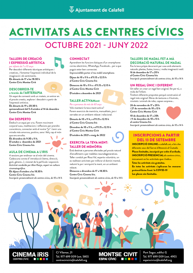 Cartell amb totes les activitats dels centres cívics
