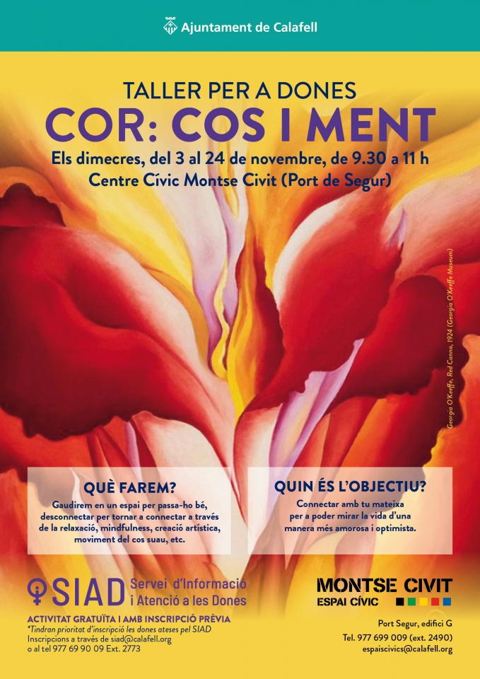 Cartell tTaller per a dones: COR, COS I MENT