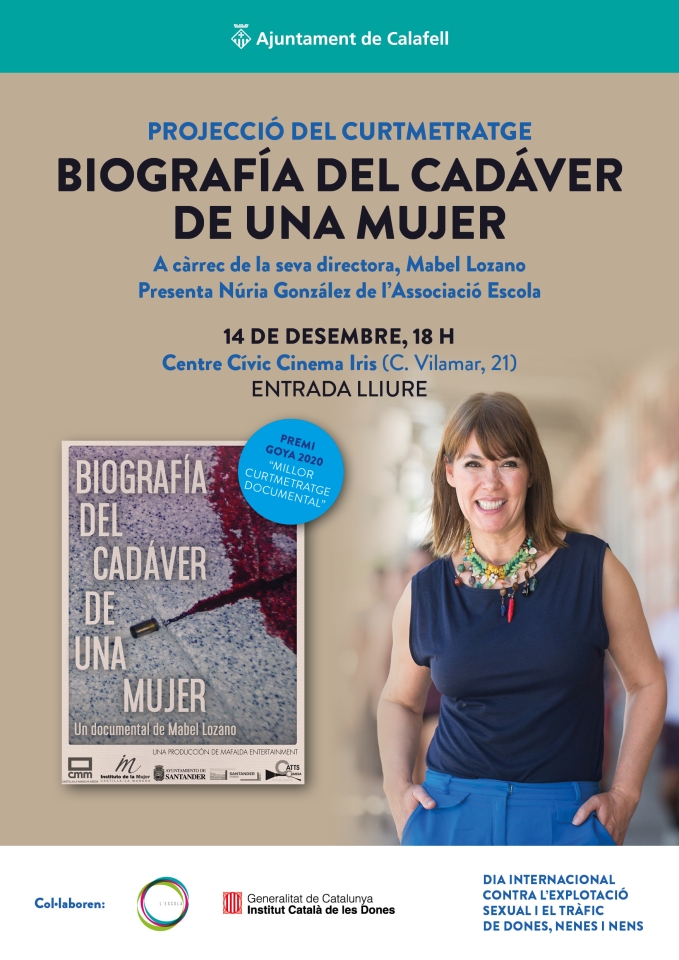 Cartell Projecció del Documental BIOGRAFIA DEL CADÁVER DE UNA MUJER