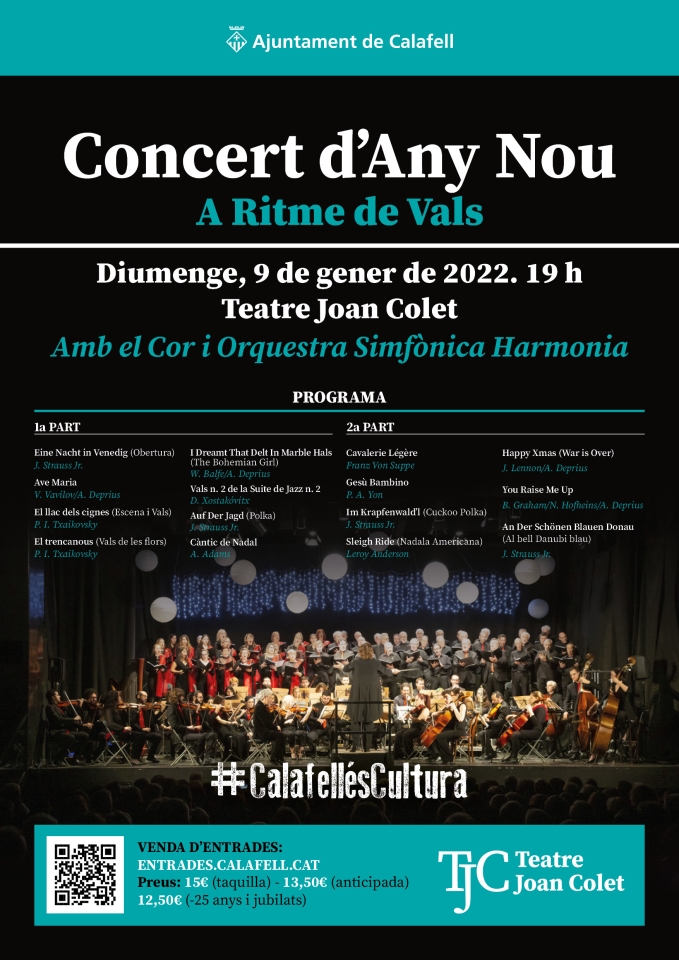 Cartell concert d'any nou amb el Cor i Orquestra Simfònica Harmonia