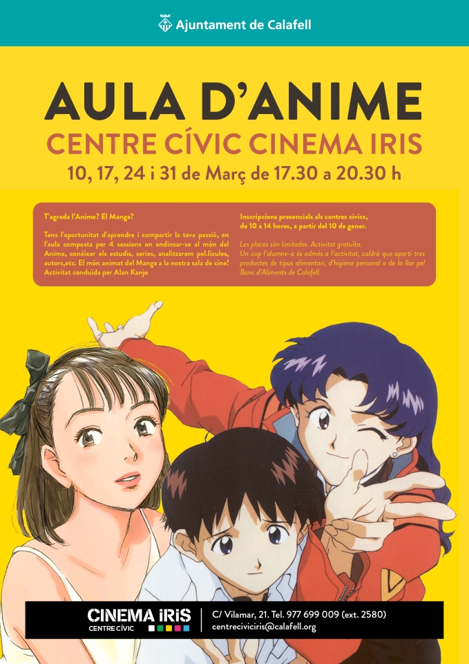 Cartell amb tres figures manga