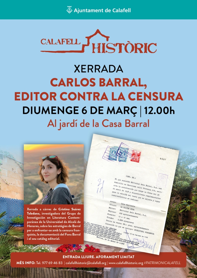 Cartell xerrada al jardí de la Casa Barral