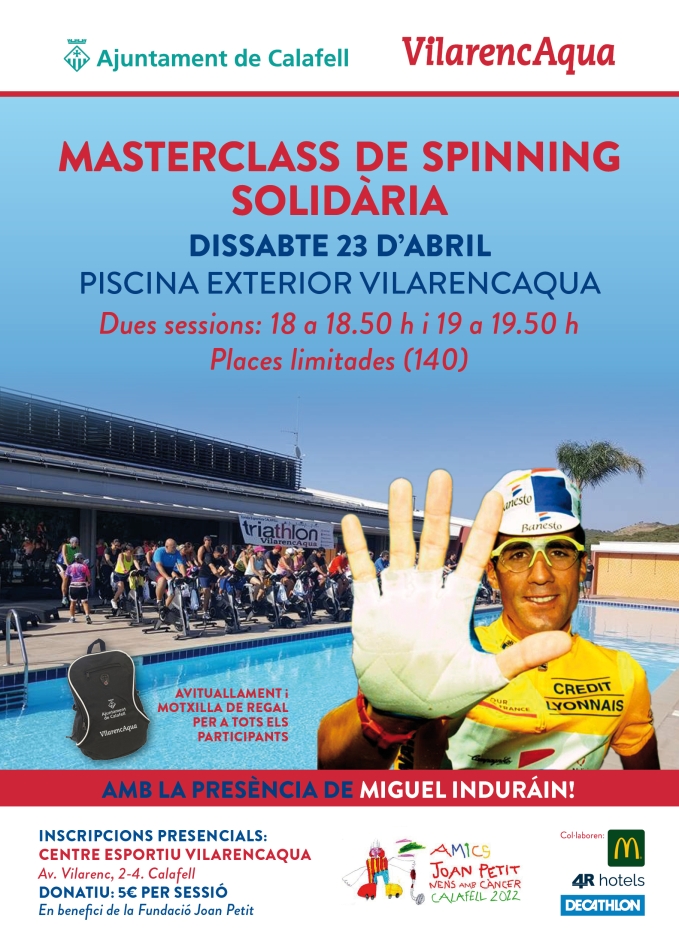 Cartell masterclass de spinning solidària