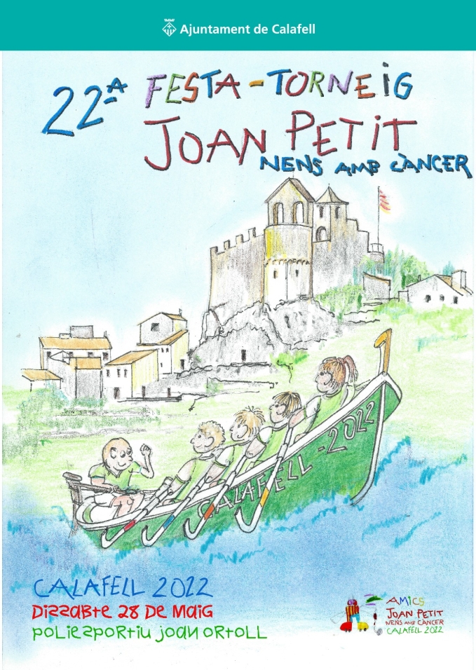 Amics Joan Petit Nens amb Càncer , dibuix amb el castell de Calafell