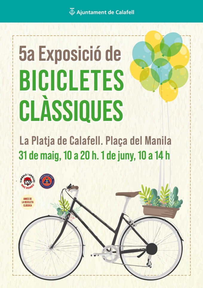 Cartell de l'exposió amb una bicicleta clàssica